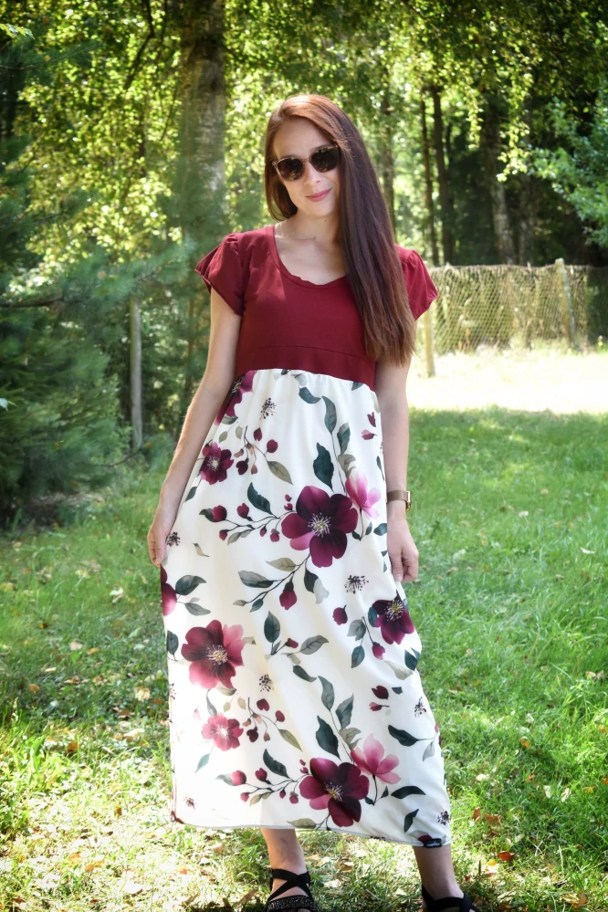 Šaty FLOWING CHARM - WINE ROMANCE