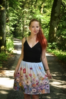 Sukně - Květinová malba