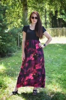 Šaty FLOWING CHARM - MIDNIGHT & WINE