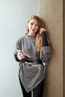Asymetrická tunika - Houndstooth Dream
